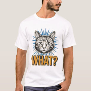 Camisa gráfica vintage engravada 'O QUÊ_' Gato eng