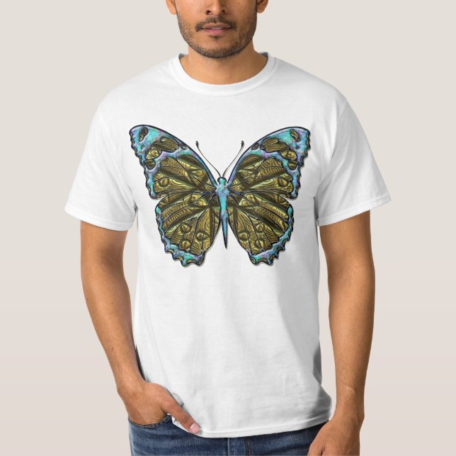 Camisa gravada da borboleta 3 (Frente)
