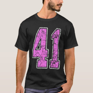 Camisa Grunge Rosa e Rosa Número 41 do Jogador Uni