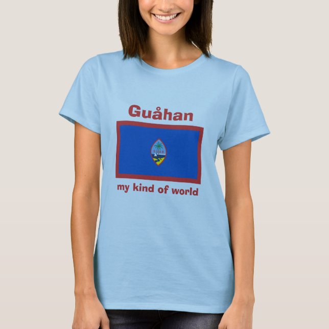Camisa Guam Bandeira + Mapa + Texto (Frente)