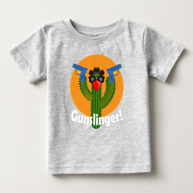 Camisa Gunslinger Cactus Design - Baby Fine Jersey (Frente)