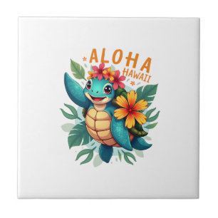 Camisa havaiana Aloha Havaí Tartaruga Marinha Mulh