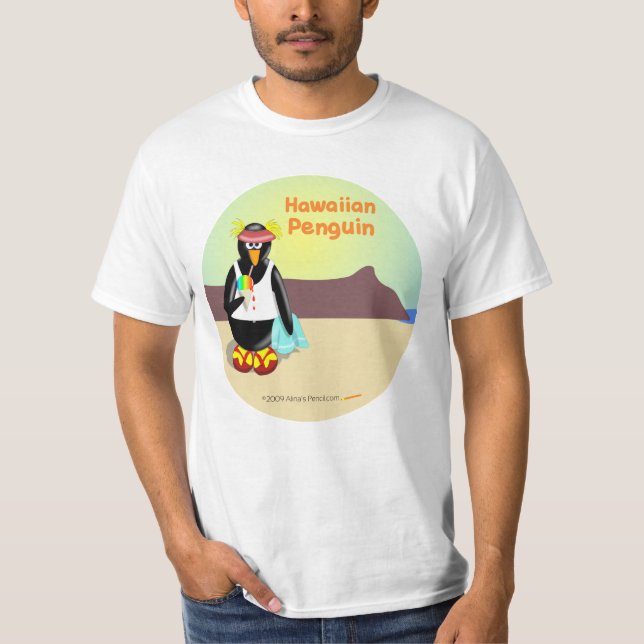 Camisa havaiana do pinguim (Frente)