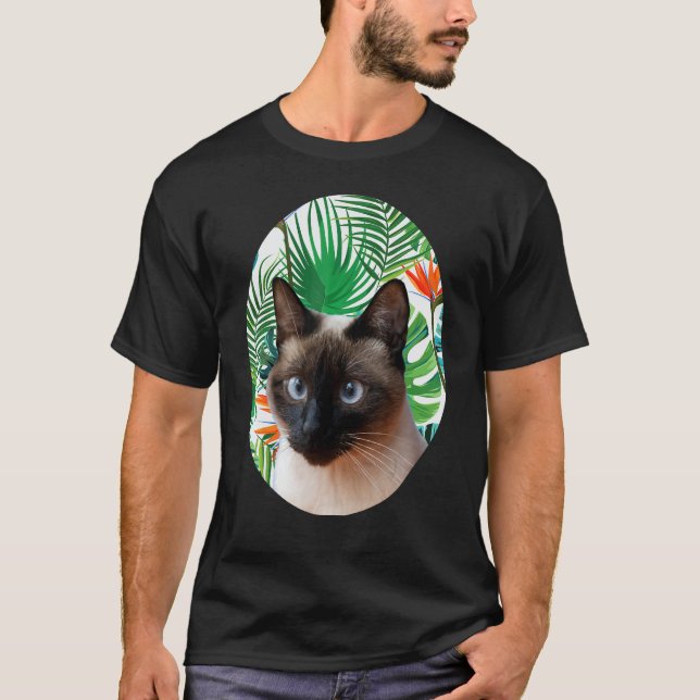 Camisa havaiana gato siamês presente Presente trop (Frente)