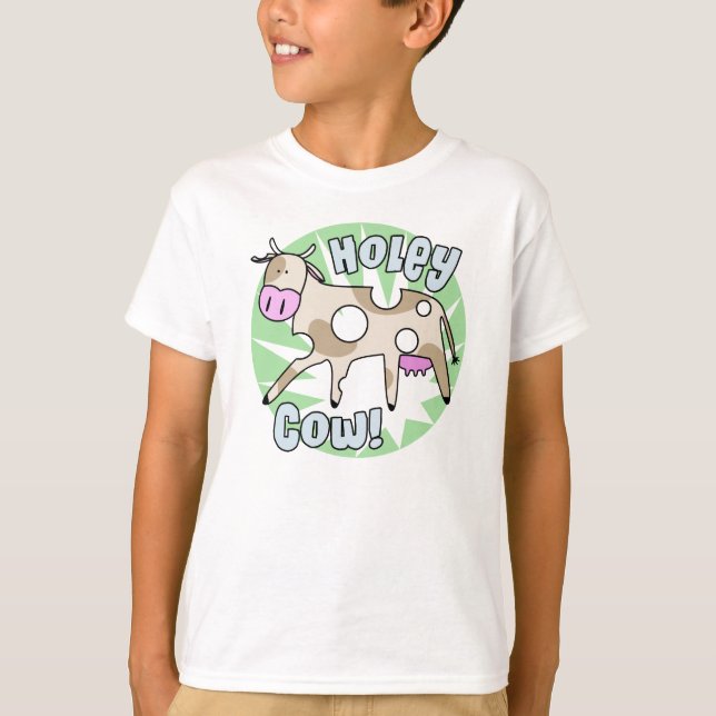 Camisa Holey da vaca T da chalaça do divertimento (Frente)