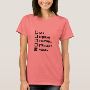 Camisa humana reta bissexual lésbica alegre