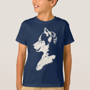 Camisa Husky Infantil de Arte de Cão de Trenó Infa