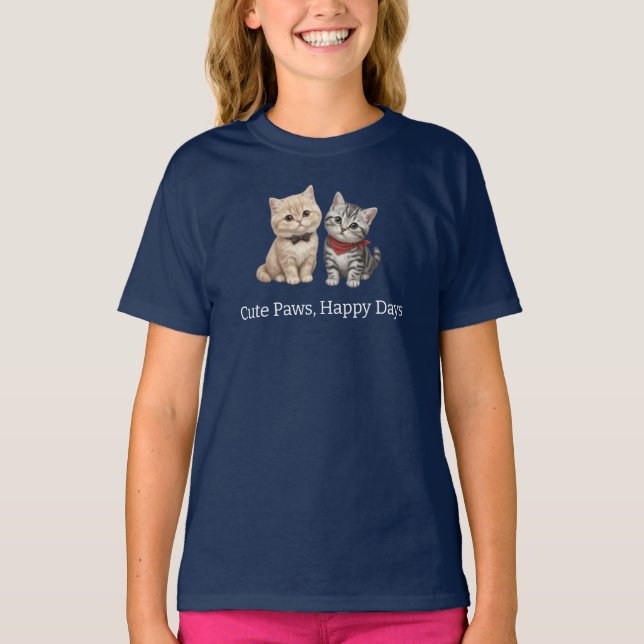 Camisa Infantil Amante de Gatos Fofos (Frente)