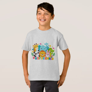 Camisa Infantil Amigos Animais da Selva Safari Fof