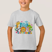Camisa Infantil Amigos Animais da Selva Safari Fof