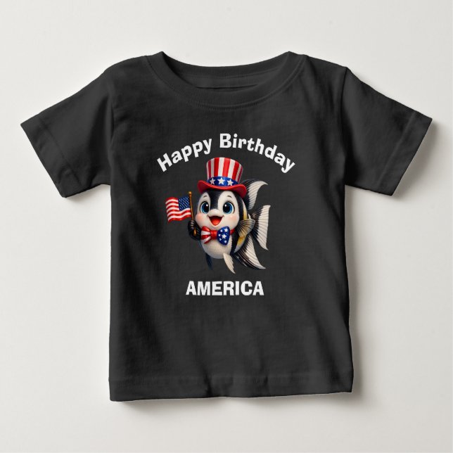 Camisa Infantil Angelfish (7c) Patriótica (Frente)