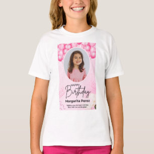 Camisa infantil, camisa de aniversário para garota