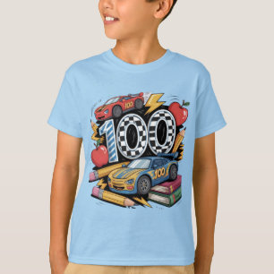 Camisa Infantil de Desenho de Carro de Corrida de