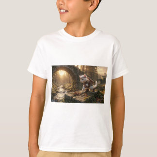 Camisa Infantil Desenhada do Gato Guarda Florestal