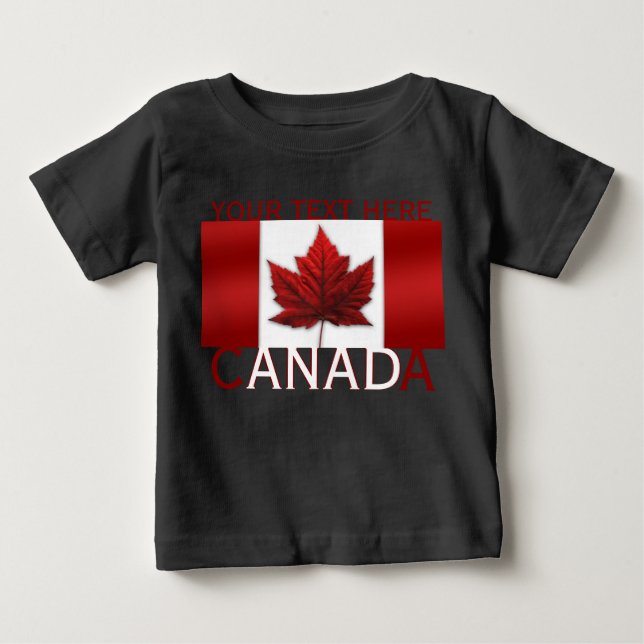 Camisa Infantil do Canadá Roupas de Cima de Lembra (Frente)