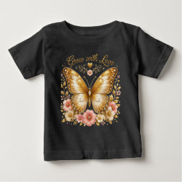Camisa Infantil Flor de Borboleta Dourada Crescer