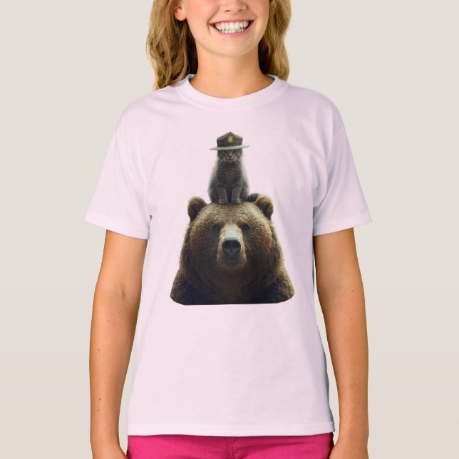 Camisa Infantil Floresta Cute Tabby (Frente)