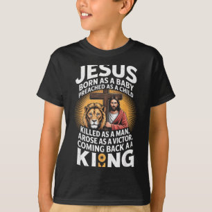 Camisa Infantil Jesus Nasceu Bebê Pregou Cristão