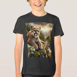 Camisa Infantil Mountain Lion ao Amanhecer