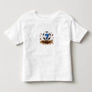 Camisa Infantil Número 7 Bola de Futebol Esporte