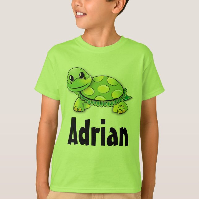 Camisa Infantil Personalizada de Tartaruga Verde F (Frente)