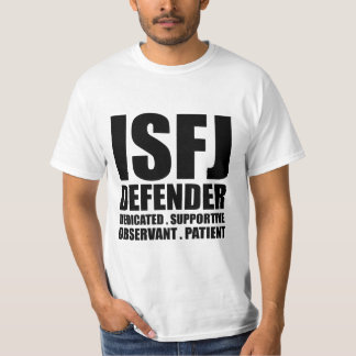 Camisa introvertida do defensor T de ISFJ