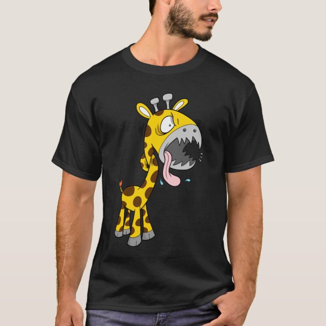 Camisa irritada insana louca louca do girafa (Frente)