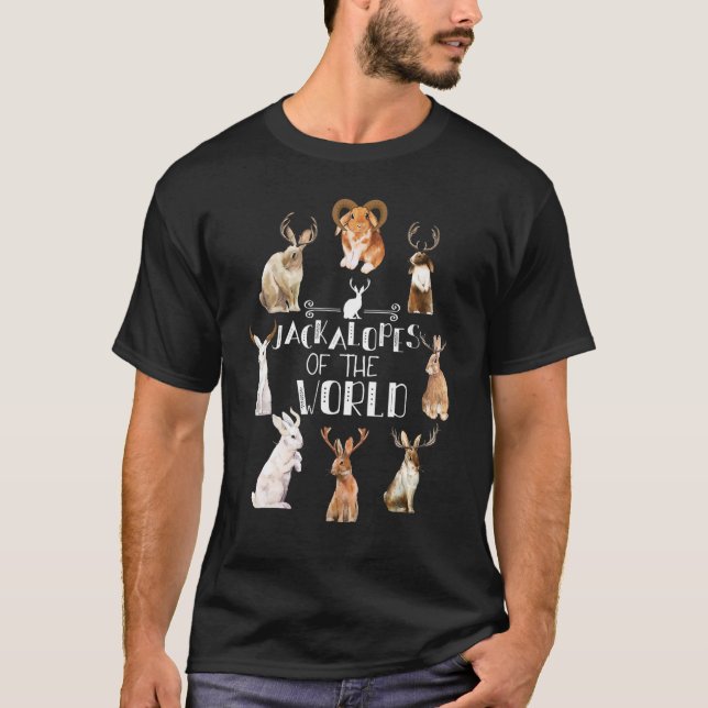 Camisa Jackalope T Camping Cryptozoology Rabbit Bu (Frente)