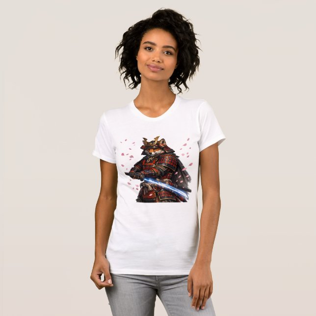 Camisa Japonesa Samurai Raposa Kitsune Guerreiro (Frente Completa)