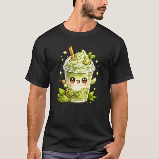 Camisa Kawaii de Matcha Green Tea Iced Latte (Frente)