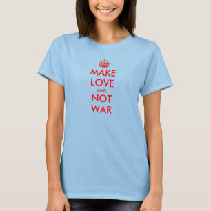 Camisa Keep Calm pela paz Faça amor e não guerra