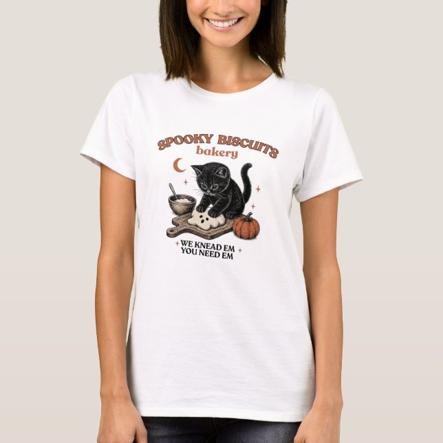 Camisa Kitty Biscuits Halloween | Gato Preto Abóbo (Frente)