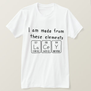 Camisa Lacey do nome da mesa periódica