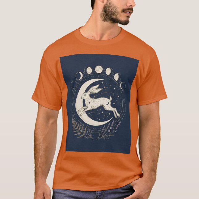 Camisa Leaping Hare Crescent Moon Star Chart Tee (Frente)