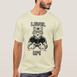 Camisa Lesbiana Gaymer Tigre Subiu de Nível Orgulh