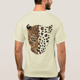 Camisa Leve com Estampa Dividida de Cara de Leopar