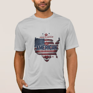 Camisa leve do mapa de sinalizador dos EUA