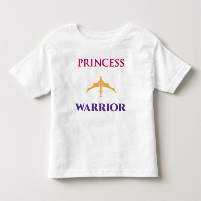 Camisa Leve para Meninas Pequenas Princesa Guerrei (Frente)