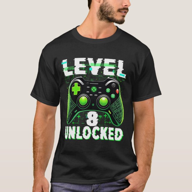 Camisa Level 8 Desbloqueado Camisa Divertida de Ví (Frente)