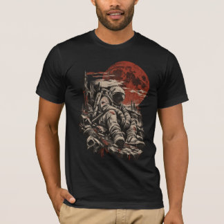 Camisa Lonely Astronaut Red Moon Dark Grunge