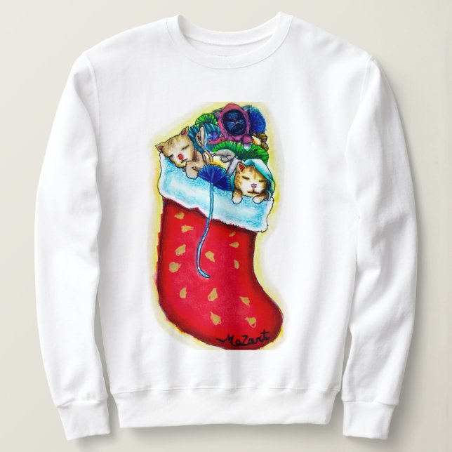 Camisa longa com manchas de Kitten (Frente do Design)