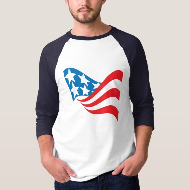 Camisa longa da Capa da bandeira americana (Frente)