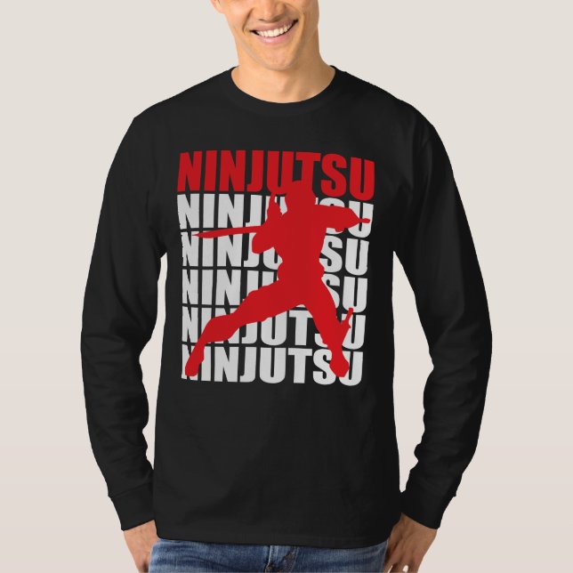 Camisa longa da Capa T de Ninjutsu (Frente)