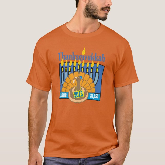 Camisa longa da luva de Thanksgivukkah (Frente)