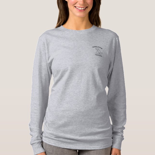 Camisa longa da luva T dos advogados dos animais (Frente)