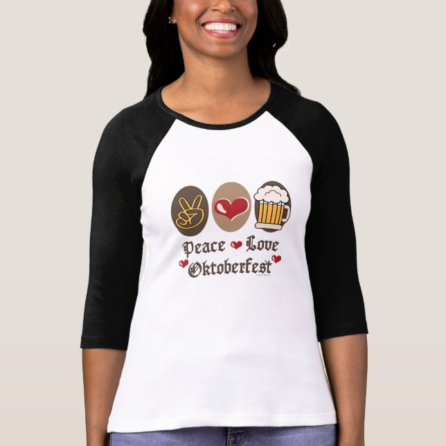 Camisa longa do Raglan T de Oktoberfest do amor da (Frente)