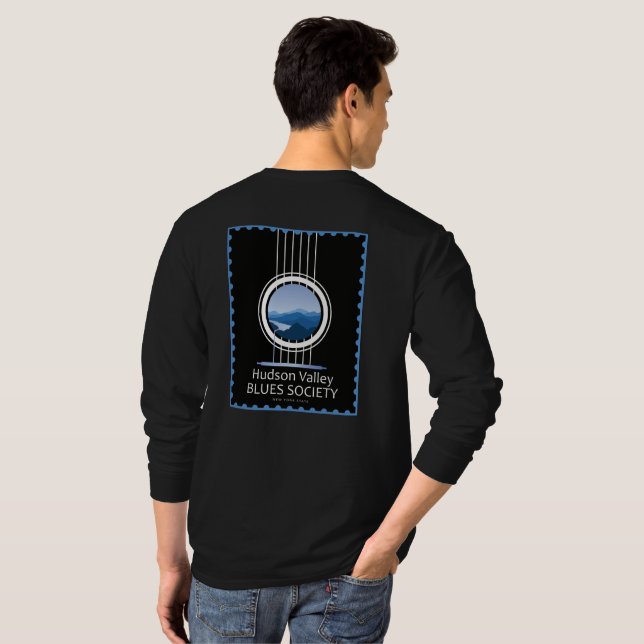Camisa longa preta da Capa do HVBS dos homens (Parte Traseira Completa)