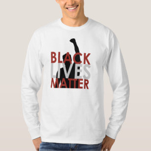 Camisa Longo-Sleeved das vidas matéria preta