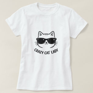 Camisa Louca Senhora do Gato com Óculos de Sol Gat
