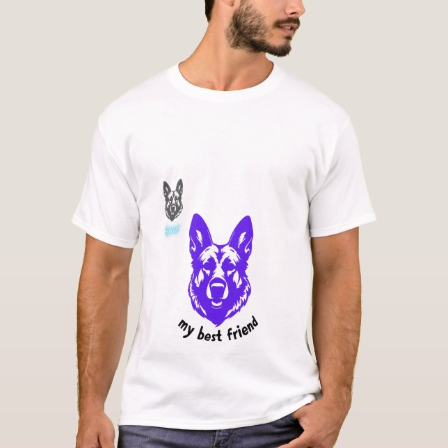Camisa Loyal German Shepherd Dog Face Purple Graph (Frente)